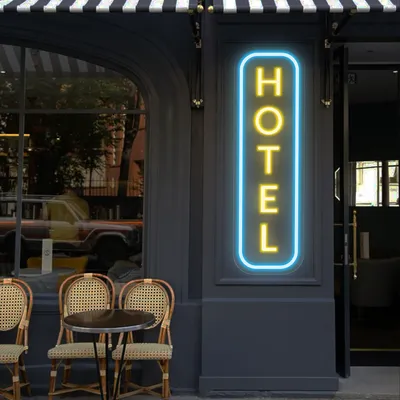 Hotel Vertical Neon Sign