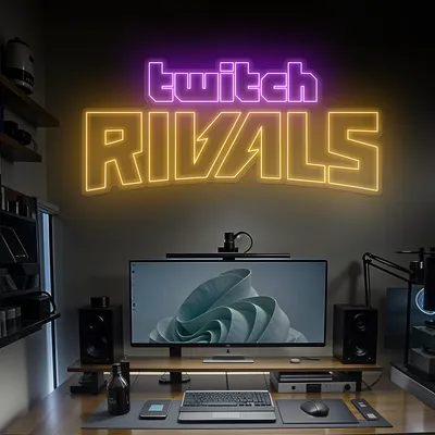 Twitch Rivals Gaming Setup Neon Sign