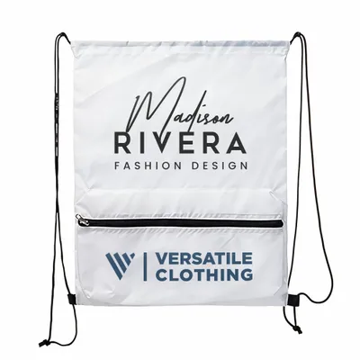 Zip Pocket Drawstring Bag