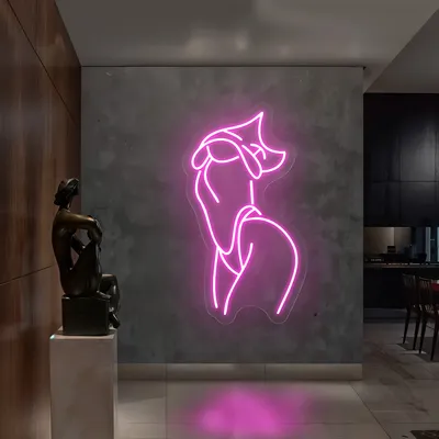 Body Outline Side Pose Neon Sign