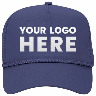 Otto 5 Panel Mid Pro Mesh Back Trucker Hat, Cotton Blend Twill Rope Cap - 39-071