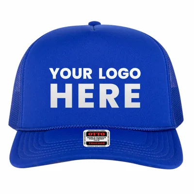 OTTO Cap 3932-1 5 Panel High Crown Polyester Foam Front Mesh Back Trucker Hat