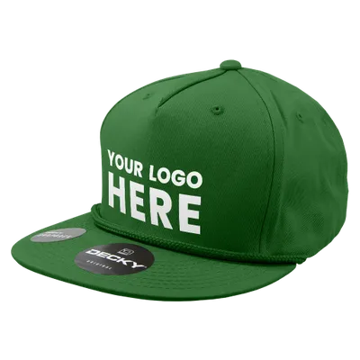 Decky 1041 Classic Flat Bill Golf Hat with Rope, Snapback