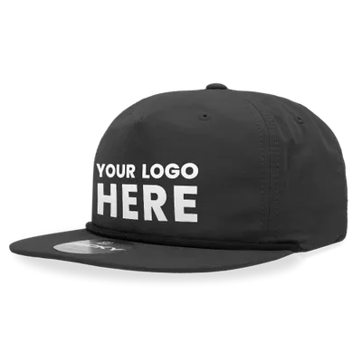 Decky 6032 - Classic Rope Cap, 5 Panel Flat Bill Hat, Snapback