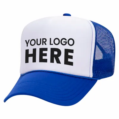 Otto 39-165 5-Panel High Crown Foam Trucker Hats - White Front Colors