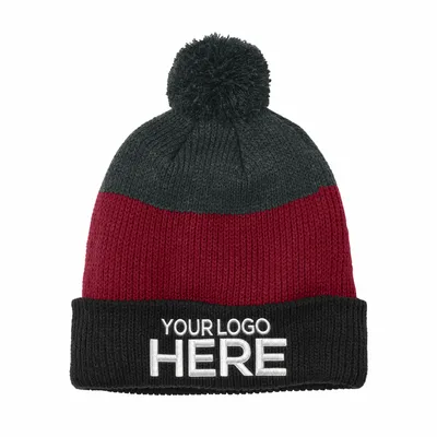 Port Authority Cozy Striped Pom Beanie C979