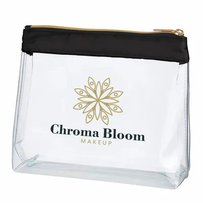 Advertising Sadie Satin Clear Cosmetic Bags