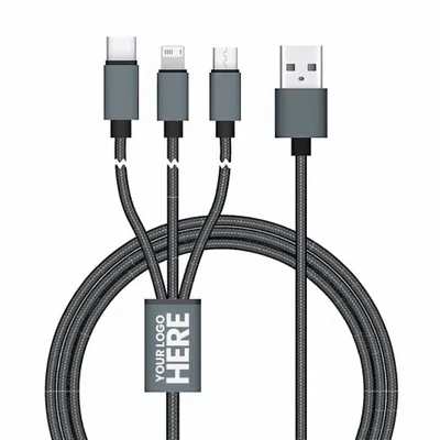 Connect Reach 5ft 3-in-1 Braided Charging Cables - Imprint Now