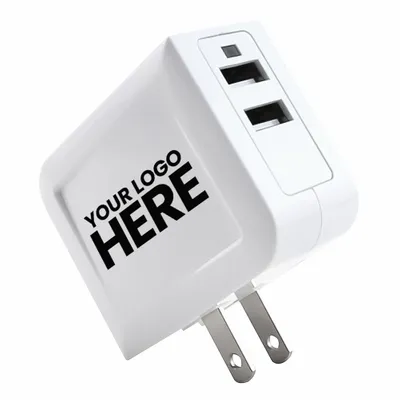 Universal UL Listed AC Adapters 3.4A Dual Port - Imprint Now