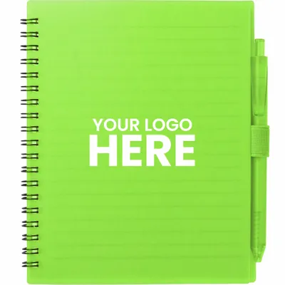 FSC Recycled 5.5” x 7” Spiral Notebook w/ RPET Pe