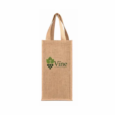 2 Wine Bottle Jute Bags