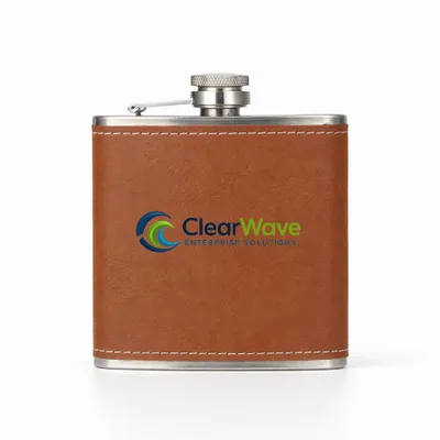 Leather Wrapped Hip Flasks - Imprint Now