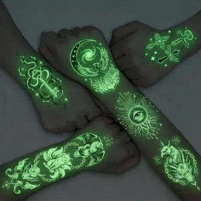 Glow Tattoos with Colorful Imprint
