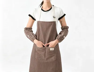 Striped Cotton and Linen Apron