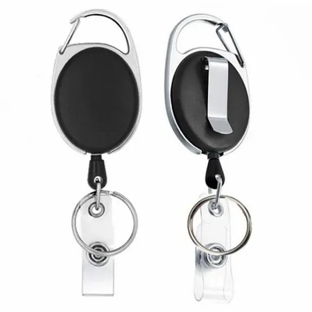 Solid Black and Steel Reel Keychain Solid Black and Steel Reel Keychain - Imprint Now