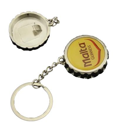 Bottle Cap-shaped Bottle Opener Keychain - Imprint Now
