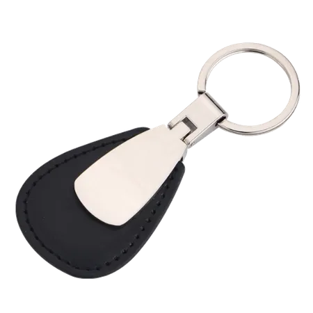 Teardrop Leather & Metal Keychain Teardrop Leather & Metal Keychain - Imprint Now