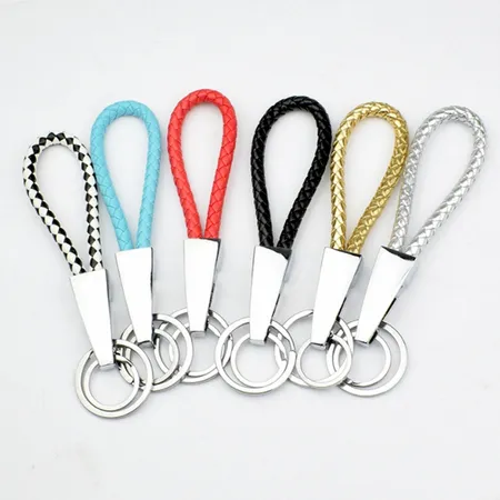 Braided Leather & Metal Keychain Braided Leather & Metal Keychain - Imprint Now