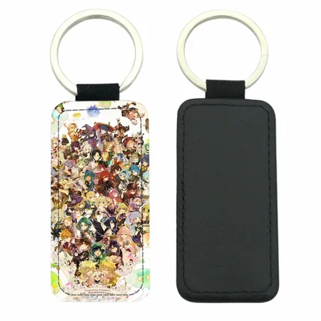 Curved Rectangle Leather Keychain Curved Rectangle Leather Keychain - Imprint Now