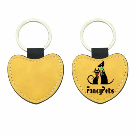 Full-Color Heart Leather Keychain Full-Color Heart Leather Keychain - Imprint Now