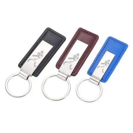 Classic Metal & Leather Keychain Classic Metal & Leather Keychain - Imprint Now