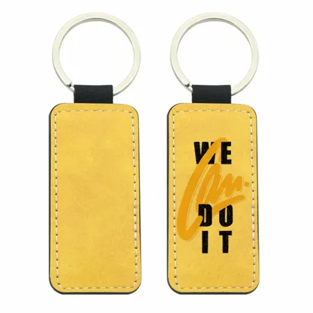 Full-Color Rectangle Leather Keychain Full-Color Rectangle Leather Keychain - Imprint Now