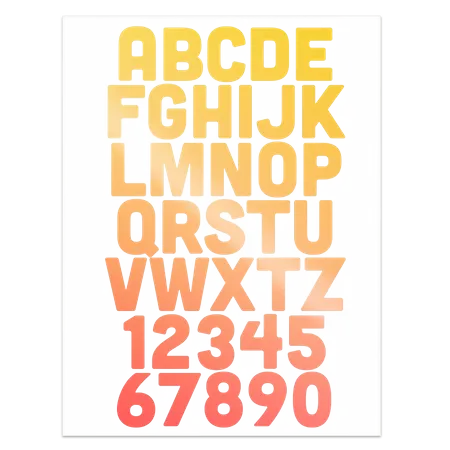 Alphanumeric Heat Transfer Patches - Imprint Now