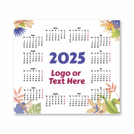 Floral Mouse Pad with Calendar Floral Mouse Pad with Calendar - Imprint Now