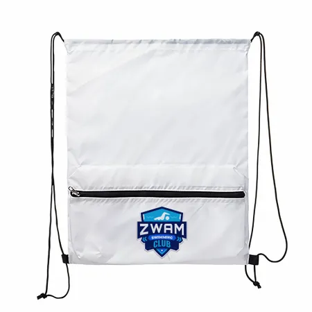 Zip Pocket Drawstring Bag Zip Pocket Drawstring Bag - Imprint Now