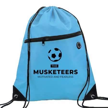 Zipper Drawstring Bag With Headphone Slots Zipper Drawstring Bag With Headphone Slots - Imprint Now