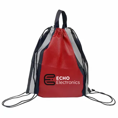 Reflective Side-Strip Drawstring Bag Reflective Side-Strip Drawstring Bag - Imprint Now