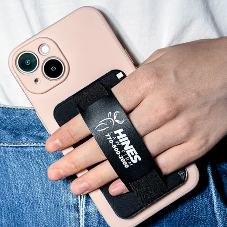 Leather Phone Wallet with Hand Grip - Imprint Now