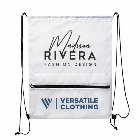 Zip Pocket Drawstring Bag Zip Pocket Drawstring Bag - Imprint Now