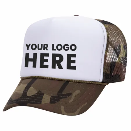 Otto 49-158 5-Panel High Crown Foam Trucker Hat - Camo - Imprint Now