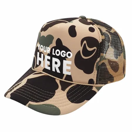 Nissun CSC - Foam Trucker Camo Hat, 5-Panel Camouflage Cap - Imprint Now