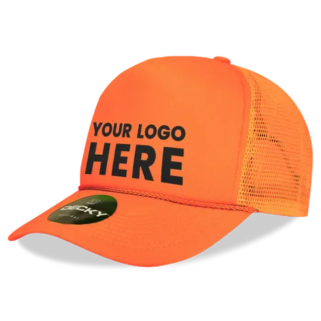 Decky 221 Neon Foam Trucker Cap, 5-Panel Mesh Back Hat - Imprint Now
