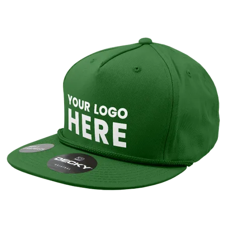 Decky 1041 Classic Flat Bill Golf Hat with Rope, Snapback - Imprint Now