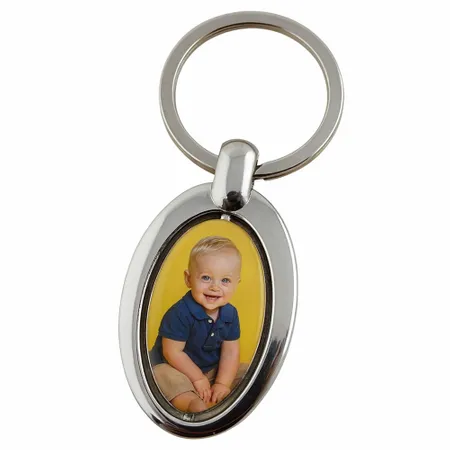 Spinning Oval Metal Keychain - Imprint Now