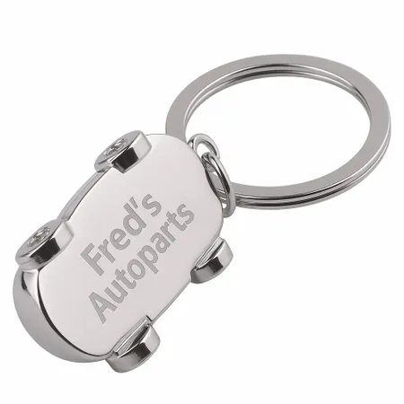Intricate Car-shaped Metal Keychain - Imprint Now