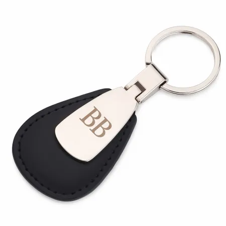 Teardrop Leather & Metal Keychain - Imprint Now