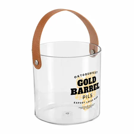 Leather-Strap Clear Drink Buckets - Imprint Now
