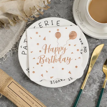 Scallop Foil Stamped Napkins - Imprint Now