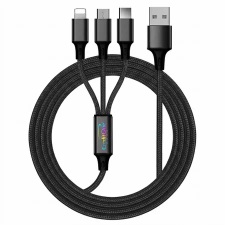 Nylon Braided 3-in-1 Charging Cables - Imprint Now