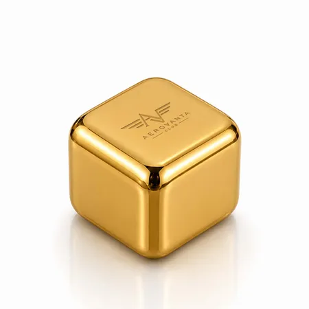 Gold Stainless Steel Ice Cubes - Imprint Now