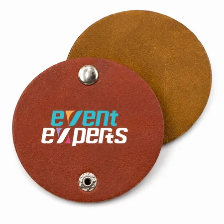 Round PU Leather Cable Organizers - Imprint Now