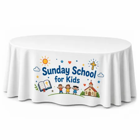 Custom Oval Table Covers - Imprint Now