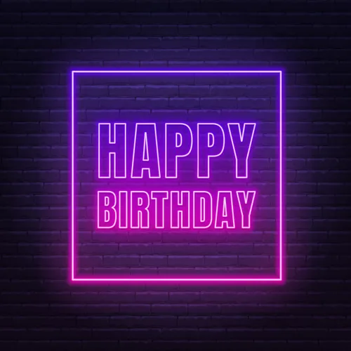 Happy Birthday Framed Neon Sign - Imprint Now