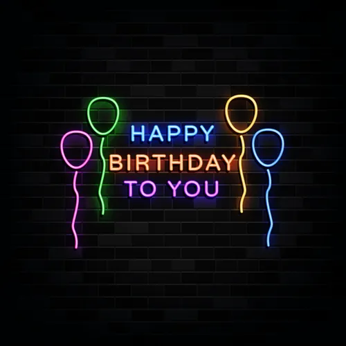 Happy Birthday To You with Balloons Neon Sign - Imprint Now