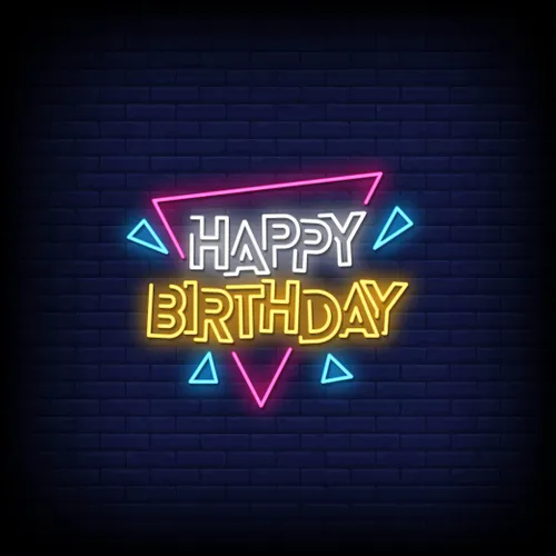 Angles Happy Birthday Neon Sign - Imprint Now