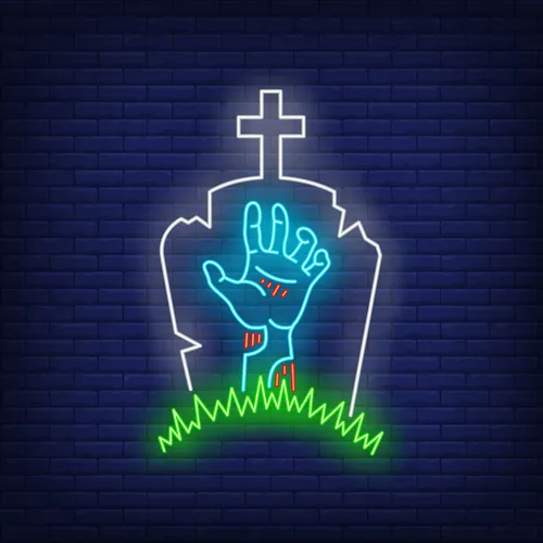 Gravestone Zombie Hand Neon Sign - Imprint Now